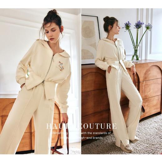 欧芮儿法式卫衣时尚套装女秋季2022年新款海军领运动两件套 商品图3