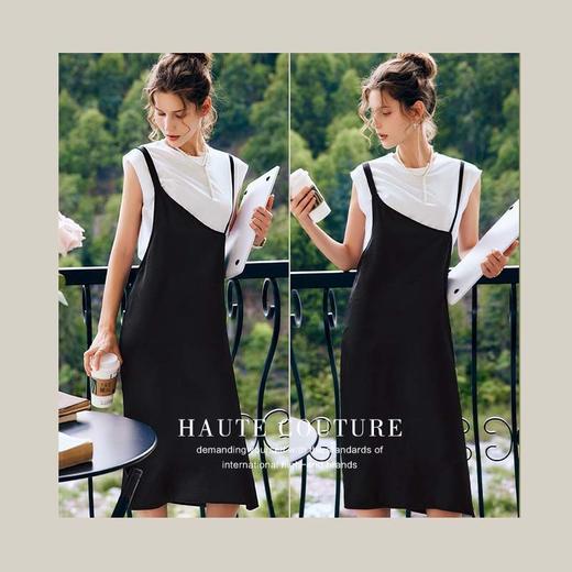 OLrain法式高级穿搭吊带裙时尚套装女夏季2022新款洋气休闲两件套 商品图4