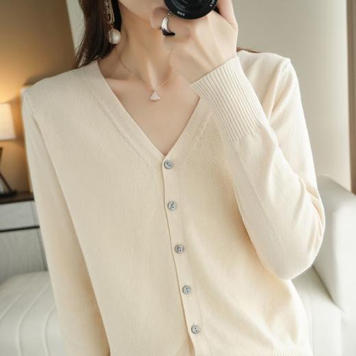 TZW-专柜品质针织V领开衫女宽松大码针织衫百搭毛衣外套 商品图4