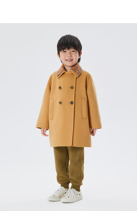 JNBY  22年冬款  翻领复古中长款呢大衣  1M0811710 商品图5