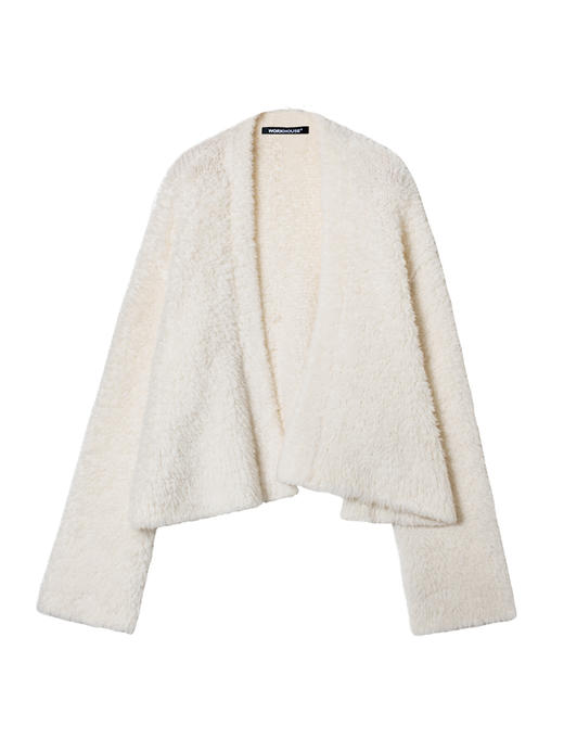 322工房环保皮草羊毛混纺针织外套2022年新款手工定制百搭开衫女 商品图4