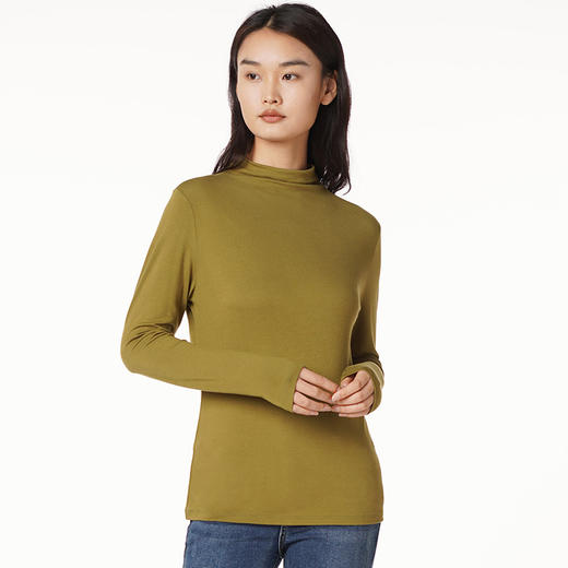 都市丽人轻暖5至15度女士发热纤维单件巴素兰发热绒薄单件上衣保暖衣LW25A1 商品图1