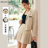 欧芮儿法式卡其色时尚套装女早秋2022新款外套百褶裙两件套 商品缩略图4