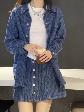 蓝色衬衫外套，百搭界的神~