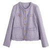 欧芮儿法式小香风短外套女秋季2022新款气质粗花呢紫色上衣 商品缩略图4