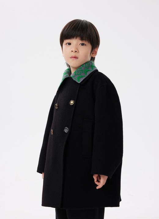 JNBY  22年冬款  翻领复古中长款呢大衣  1M0811710 商品图9