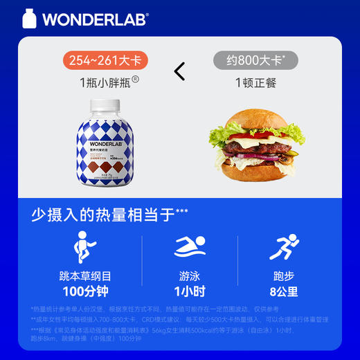 WonderLab小胖瓶升级款嚼嚼代餐奶昔 75g/瓶 商品图4