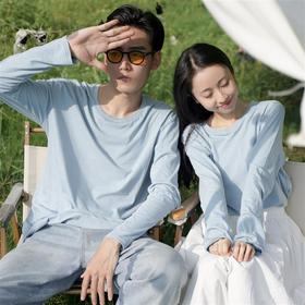 【3件99元】莫兰蒂长袖纯棉T恤 轻薄不透肉 透气不闷汗