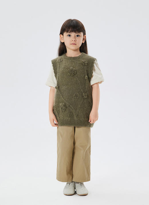 JNBY  22年秋款  时尚钩花毛衫背心  1M9311580 商品图8