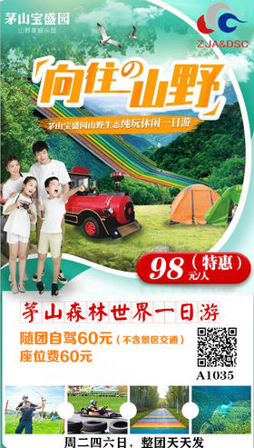 茅山森林世界（原茅山宝盛园）野趣度假乐园、仙姑村一日游