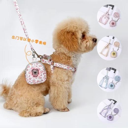 宠物夜光挂包胸背 猫咪狗狗牵引绳 工字型背心 可调节 无项圈 商品图0