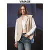 VIMAGE纬漫纪秋季新款时尚百搭马甲简约干练修身西装马夹女薄外套V1803422  商品缩略图0