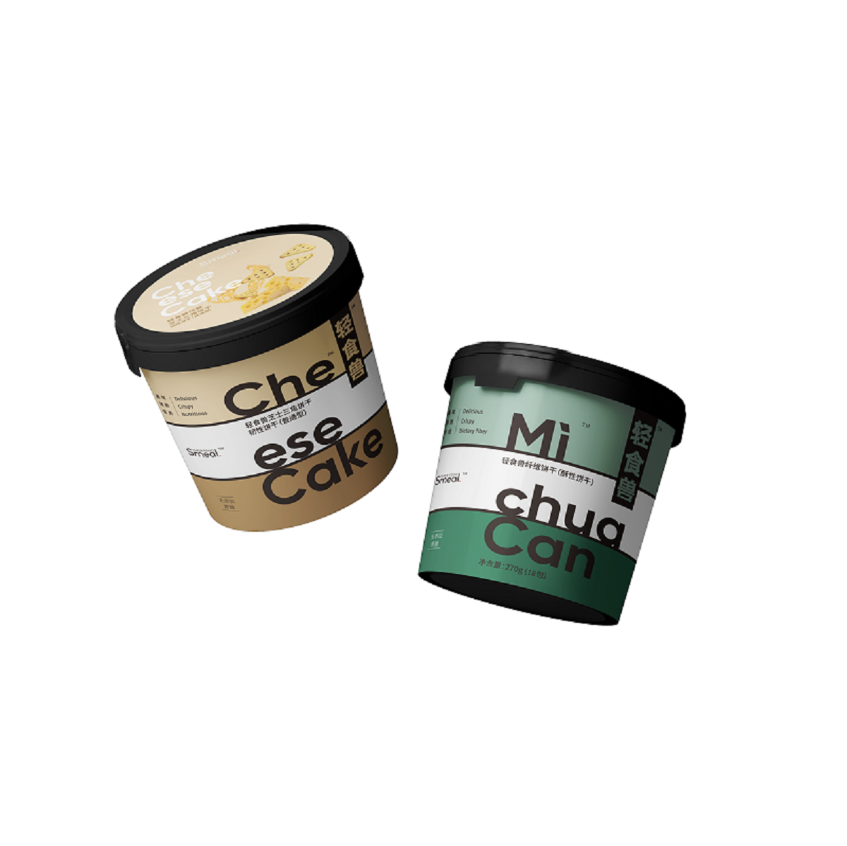 轻食兽抱瘦桶·芝士三角饼干+牛油果纤维饼干 低GI代餐