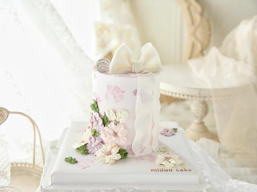 女士款 白色蝴蝶结 韩式裱花 优雅 复古 翻糖裱花蛋糕 商品图0