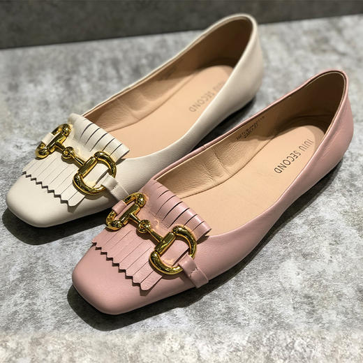 IUIU SECOND 商场同款金属大眼睛马衔扣女鞋平底单鞋 商品图0