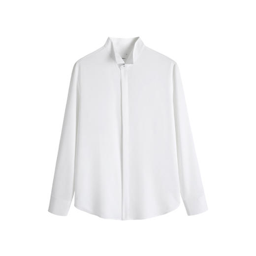 HIM漢崇 舒适简约暗门襟衬衫时尚优雅宴会婚礼长袖衬衣 2025秋季 商品图4