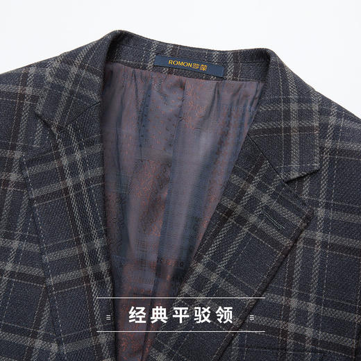 【亲肤透气】罗蒙男士西服休闲商务时尚格纹通勤百搭单西西装外套男 商品图3