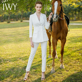 IWY/白色职业装西装套装女时尚西服高端正装美容师工作服长袖西装CP9130