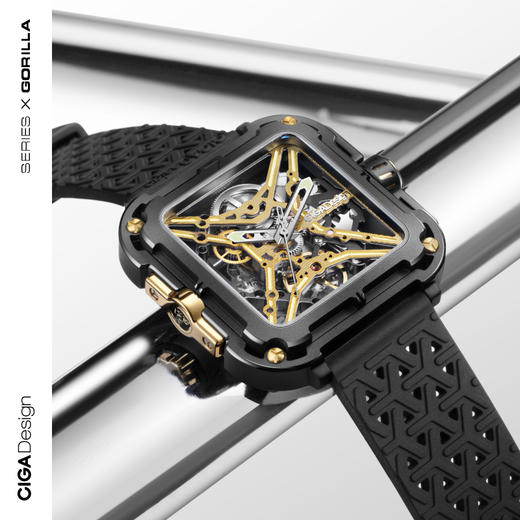 CIGA design玺佳机械表X系列 大猩猩镂空男士手表 国潮来袭尽显锋芒 商品图0