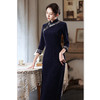SKY 36307改良雪尼尔长款七分袖大码旗袍 商品缩略图1