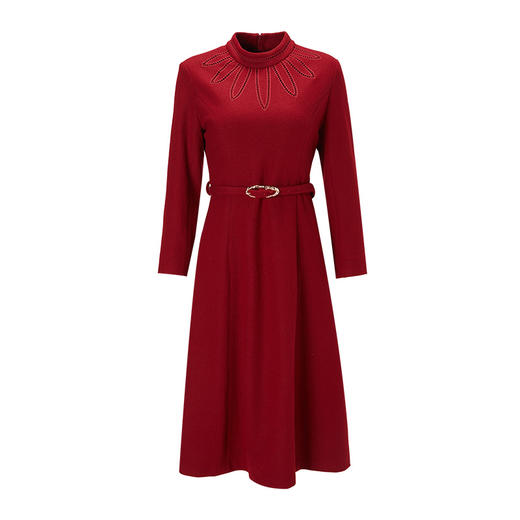 EITIE爱特爱新款高领收腰气质连衣裙6807512 商品图5