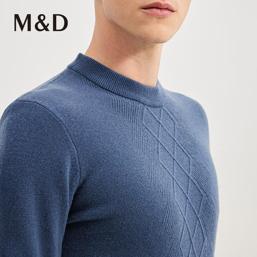 M＆D名盾【纯羊毛】商务男士秋冬新品休闲圆领打底保暖针织衫 商品图1
