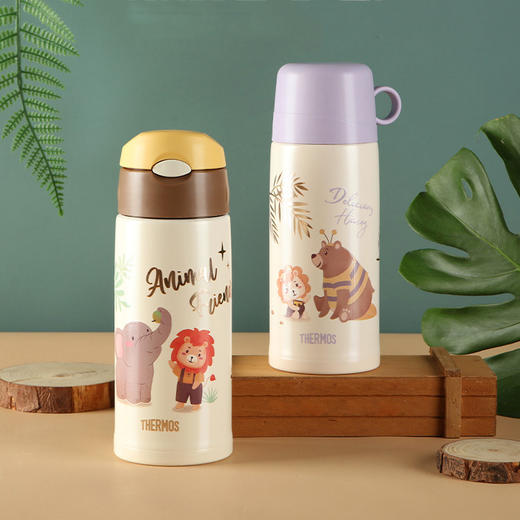 膳魔师THERMOS 雨林系列高真空不锈钢两用儿童保温杯630ml 商品图0