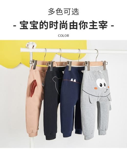 小米米童衣秋冬新款男童长裤女童加绒裤冬季运动可爱裤休闲束脚裤MIM-YX27 商品图1