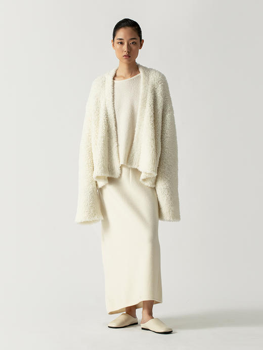 322工房环保皮草羊毛混纺针织外套2022年新款手工定制百搭开衫女 商品图1