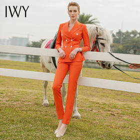 IWY/职业西装套装橘色长袖主持人播音高端西服干练气质职业装工装CP9309