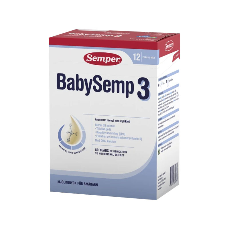 [瑞典]新版本森宝婴儿配方奶粉3段800克1岁以上含DHA. Semper Baby Semp DHA 3 800g