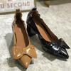 IUIU SECOND高跟鞋女单鞋2021秋季新款漆皮蝴蝶结浅口尖头鞋 商品缩略图4
