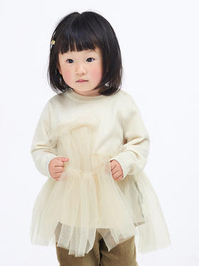 JNBY  22年冬款  薄纱长袖毛衫连衣裙 YM0G10750