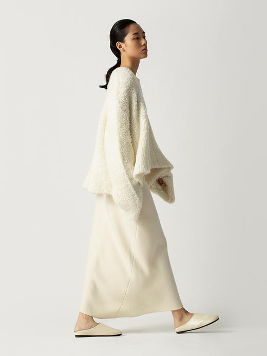 322工房环保皮草羊毛混纺针织外套2022年新款手工定制百搭开衫女 商品图3