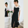 OLrain法式高级穿搭黑色短袖连衣裙女夏季2022新款吊带假两件裙子 商品缩略图4