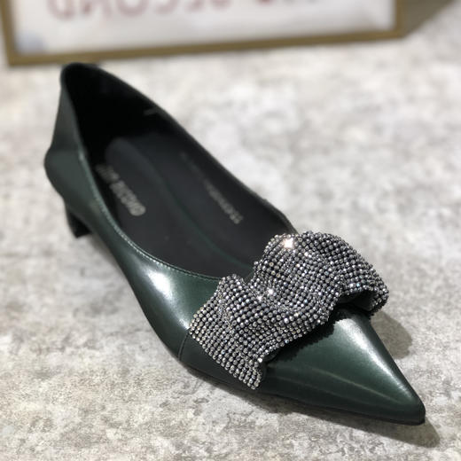 IUIU SECOND气质宴会鞋浅口时装水钻2021新秋低跟单鞋 商品图4