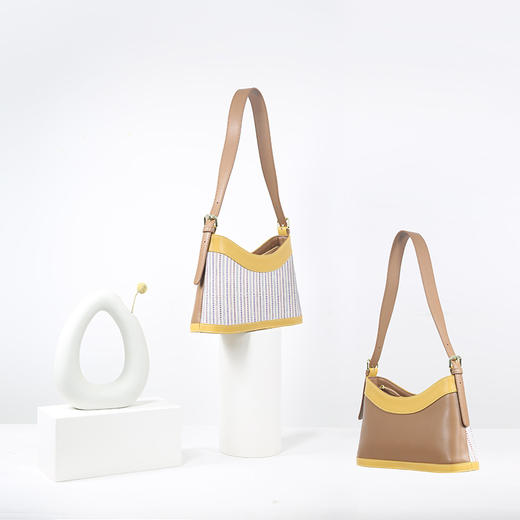 饮水鸟非遗江南手织布真皮百搭包 商品图8