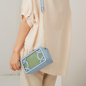 饮水鸟爵士归园侗族手织亮布包 麻将包 亮布绿