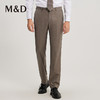 名盾商务男士秋冬棕色休闲西裤中腰直筒修身职业长裤 商品缩略图0