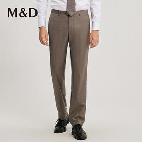名盾商务男士秋冬棕色休闲西裤中腰直筒修身职业长裤