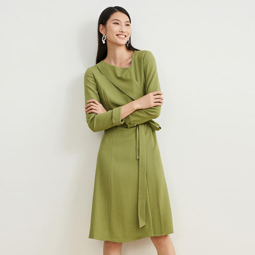 EITIE爱特爱束腰显瘦修身百搭通勤风连衣裙6807520 商品图2