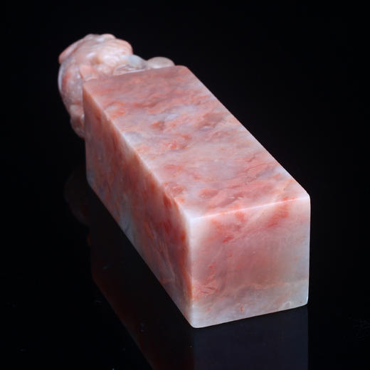 孤品013087:老挝石桃花冻貔貅钮大方章配定制锦盒-3.6*3.6*14.6cm 商品图4