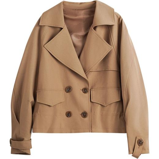 欧芮儿法式卡其色风衣外套女春秋2022年新款小个子翻领外套 商品图5