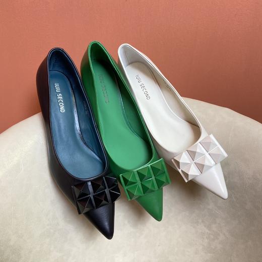 IUIU SECOND2022春季浅口单鞋时尚铆钉正装通勤高跟鞋商场同款 商品图0