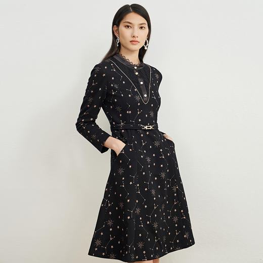 EITIE爱特爱羊毛刺绣名媛风连衣裙6807518 商品图2