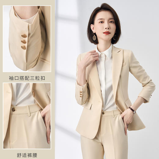 【西装+西裤】罗蒙秋季女士西服套装商务通勤职业正装修身两件套女 商品图7