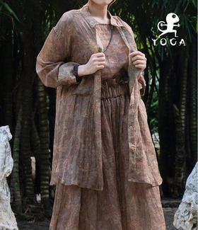 2209TZ205【暮色】印花酵素洗苎麻套装（无胸垫）【5天发货】