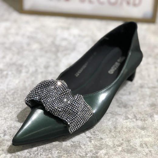 IUIU SECOND气质宴会鞋浅口时装水钻2021新秋低跟单鞋 商品图0