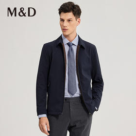 M＆D名盾秋冬新品翻领显瘦爸爸外套遮肚夹克商务男