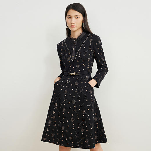 EITIE爱特爱羊毛刺绣名媛风连衣裙6807518 商品图1